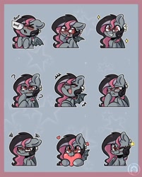 Size: 1718x2137 | Tagged: safe, artist:colorfulcolor233, artist:oofycolorful, imported from derpibooru, oc, oc only, bat pony, pony, bat pony oc, bat wings, expressions, solo, wings