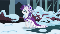 Size: 1920x1080 | Tagged: safe, imported from derpibooru, screencap, princess platinum, rarity, pony, unicorn, hearth's warming eve (episode), clothes, crown, female, jewelry, mare, outfit catalog, regalia, solo