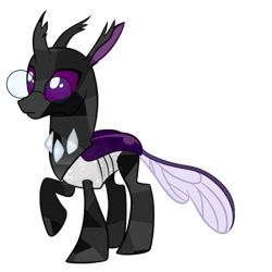 Size: 763x763 | Tagged: safe, imported from derpibooru, oc, oc only, oc:obsidian chitin, changedling, changeling, crystal pony, crystallized, simple background, solo, transparent background