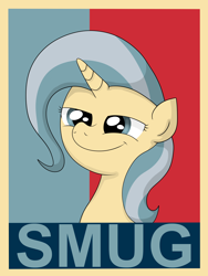 Size: 3024x4032 | Tagged: safe, artist:background basset, imported from derpibooru, trixie, pony, unicorn, female, hope poster, poster, propaganda, shepard fairey, smug, solo