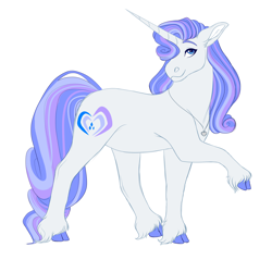 Size: 1800x1800 | Tagged: safe, artist:uunicornicc, imported from derpibooru, oc, oc only, oc:azure glitter, pony, unicorn, female, mare, offspring, parent:rarity, parent:thunderlane, parents:rarilane, simple background, solo, white background