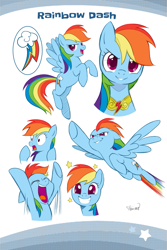 Size: 683x1024 | Tagged: source needed, safe, artist:kolshica, rainbow dash, pegasus, pony, cheering, element of loyalty, female, flying, mare, open mouth, simple background, smiling, suprised, white background