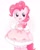 Size: 1628x2048 | Tagged: safe, artist:arrow__root, artist:ginmaruxx, imported from derpibooru, pinkie pie, earth pony, pony, bipedal, blushing, bow, clothes, cute, diapinkes, dress, female, hair bow, mare, open mouth, simple background, solo, white background