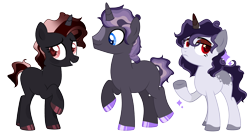 Size: 4768x2512 | Tagged: safe, artist:fcrestnymph, imported from derpibooru, oc, oc only, pony, unicorn, female, male, mare, offspring, parent:king sombra, parent:rarity, parents:sombrarity, simple background, stallion, transparent background