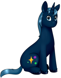 Size: 1450x1860 | Tagged: safe, artist:69beas, imported from derpibooru, oc, oc only, oc:starblind, pony, unicorn, derpibooru community collaboration, 2021 community collab, digital art, male, simple background, sitting, solo, stallion, transparent background