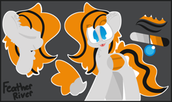 Size: 3112x1840 | Tagged: safe, artist:moonydusk, imported from derpibooru, oc, oc only, oc:feather river, pegasus, pony, :p, blepping, female, mare, reference sheet, solo