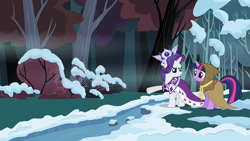 Size: 1920x1080 | Tagged: safe, imported from derpibooru, screencap, clover the clever, princess platinum, rarity, twilight sparkle, pony, unicorn, hearth's warming eve (episode), female, mare