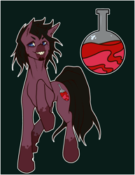 Size: 1836x2376 | Tagged: safe, artist:hot headed clover, artist:tipsie, imported from derpibooru, oc, oc only, oc:aether moon, pony, half changeling, solo