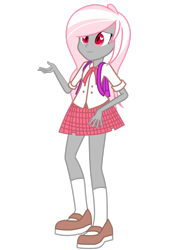 Size: 2084x2878 | Tagged: safe, artist:riariirii2, imported from derpibooru, oc, oc only, oc:avery, equestria girls, clothes, female, shoes, simple background, skirt, smiling, socks, solo, transparent background