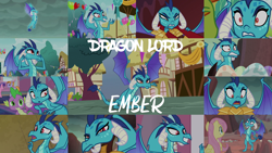 Size: 1976x1111 | Tagged: safe, edit, edited screencap, editor:quoterific, imported from derpibooru, screencap, auburn vision, berry blend, berry bliss, fluttershy, garble, princess ember, spike, thorax, changedling, changeling, dragon, gauntlet of fire, school daze, sweet and smoky, triple threat, collage, dragon egg, friendship student, king thorax, stop talking