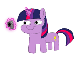 Size: 575x427 | Tagged: safe, imported from derpibooru, twilight sparkle, pony, 1000 hours in ms paint, delet this, gun, handgun, levitation, magic, simple background, solo, telekinesis, transparent background, twiggie, weapon, white background