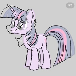 Size: 663x663 | Tagged: safe, artist:rxndxm.artist, imported from derpibooru, twilight sparkle, pony, unicorn, chest fluff, emala jiss challenge, eyelashes, female, lineart, mare, screencap reference, smiling, solo, unicorn twilight