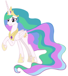Size: 8617x9600 | Tagged: safe, artist:laszlvfx, imported from derpibooru, princess celestia, pony, horse play, absurd resolution, raised hoof, simple background, solo, transparent background, vector