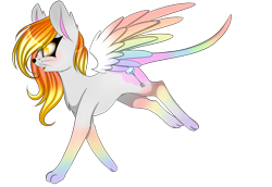 Size: 2600x1786 | Tagged: safe, artist:riariirii2, imported from derpibooru, oc, oc only, mouse, mouse pony, pony, colored wings, gradient wings, multicolored wings, rainbow wings, simple background, solo, transparent background, wings