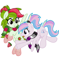 Size: 4063x4096 | Tagged: safe, artist:sjart117, imported from derpibooru, oc, oc only, oc:orient duetta wonder, oc:watermelana, pegasus, pony, derpibooru community collaboration, 2021 community collab, asexual, asexual pride flag, clothes, clumsy, female, flying, food, freckles, fruit, gradient hooves, hoof hold, mare, melon, ponytail, pride, pride flag, scarf, simple background, spread wings, transparent background, watermelon, wings