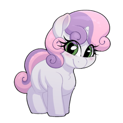 Size: 1124x1124 | Tagged: safe, artist:quarantinedchaoz, imported from derpibooru, sweetie belle, pony, unicorn, blank flank, blushing, chest fluff, cute, diasweetes, female, filly, simple background, smiling, solo, transparent background