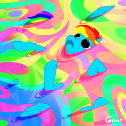 Size: 1000x1000 | Tagged: safe, artist:coco, artist:goat, imported from derpibooru, rainbow dash, pony, drugs, psychedelic