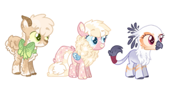 Size: 1280x642 | Tagged: safe, artist:jaysey, artist:strawberry-spritz, imported from derpibooru, oc, oc only, hybrid, pony, base used, bow, fluffy, goat horns, horns, interspecies offspring, offspring, parent:applejack, parent:discord, parent:gilda, parent:pinkie pie, parents:applecord, parents:discopie, parents:gildacord, scales, simple background, transparent background