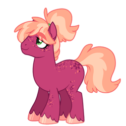 Size: 1024x1024 | Tagged: safe, artist:marty-draws, artist:polymercorgi, imported from derpibooru, oc, oc only, unnamed oc, earth pony, pony, base used, blank flank, body freckles, eyebrows, eyebrows visible through hair, female, freckles, hoof polish, large, mare, offspring, parent:big macintosh, parent:cheerilee, parents:cheerimac, simple background, transparent background, unshorn fetlocks