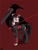 Size: 3543x4722 | Tagged: safe, artist:lin feng, imported from derpibooru, raven, pony, unicorn, bag, clothes, jewelry, katana, necklace, obi, raven branwen, rwby, saddle bag, skirt, solo, sword, weapon