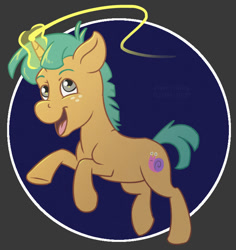 Size: 697x739 | Tagged: safe, artist:haretrinity, imported from derpibooru, snails, pony, unicorn, abstract background, glowing horn, horn, male, open mouth, solo