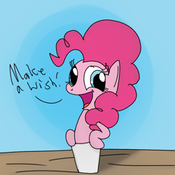 Size: 1024x1024 | Tagged: safe, artist:mr-degration, imported from derpibooru, pinkie pie, earth pony, genie, pony, cup, female, solo