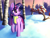 Size: 4000x3000 | Tagged: safe, artist:faline-art, imported from derpibooru, twilight sparkle, alicorn, pony, birch tree, clothes, high res, raised hoof, scarf, scenery, snow, solo, tree, twilight sparkle (alicorn), winter