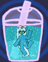 Size: 1000x1300 | Tagged: safe, artist:springthecatlover, imported from derpibooru, oc, oc only, oc:fleurbelle, anthro, semi-anthro, boba tea, bow, drink, drinking straw, hair bow, solo, yellow eyes