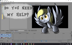 Size: 1280x800 | Tagged: safe, imported from derpibooru, screencap, derpy hooves, pegasus, pony, screenshots, solo, vegas pro