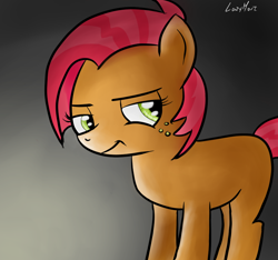 Size: 854x801 | Tagged: safe, artist:lazymort, imported from derpibooru, babs seed, pony, smiling, smirk, solo