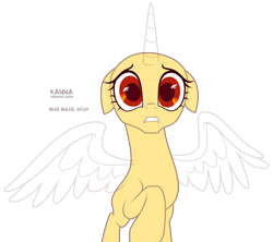 Size: 1886x1672 | Tagged: safe, artist:teepew, imported from derpibooru, oc, oc only, alicorn, pony, my little pony: the movie, alicorn oc, bald, base, eyelashes, floppy ears, horn, raised hoof, signature, simple background, solo, spread wings, transparent background, wings, worried