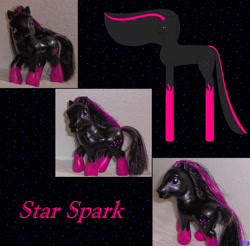 Size: 1400x1380 | Tagged: safe, artist:orangebutterflystar, imported from derpibooru, oc, oc only, oc:star spark, earth pony, pony, customized toy, earth pony oc, g1, irl, photo, solo, toy