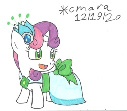 Size: 865x756 | Tagged: safe, artist:cmara, imported from derpibooru, sweetie belle, pony, unicorn, clothes, cute, diasweetes, dress, female, filly, gala dress, open mouth, simple background, solo, traditional art, white background