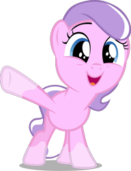 Size: 3152x4113 | Tagged: safe, artist:tardifice, edit, editor:slayerbvc, imported from derpibooru, vector edit, diamond tiara, earth pony, pony, accessory-less edit, coat markings, cute, diamondbetes, female, filly, missing accessory, raised hoof, simple background, socks (coat marking), socks (coat markings), solo, transparent background, vector