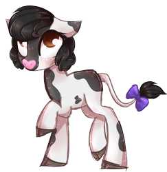 Size: 1046x1078 | Tagged: safe, artist:misspinka, imported from derpibooru, oc, oc only, oc:bluebell, cow, cow pony, cloven hooves, female, simple background, solo, transparent background