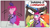 Size: 1340x760 | Tagged: safe, artist:knightoftheraven, artist:roseluck, imported from derpibooru, apple fritter, chief thunderhooves, jonagold, marmalade jalapeno popette, pinkie pie, sheriff silverstar, buffalo, earth pony, pony, 2 panel comic, angry, apple family member, bulging eyes, clothes, colored, comic, communism, dancing, drama bait, dress, english, eye bulging, female, flat colors, glare, long neck, male, mare, op is a duck, op is trying to start shit, saloon dress, saloon pinkie, scrunchy face, show accurate, singing, speech bubble, stallion, you gotta share