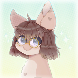 Size: 1300x1300 | Tagged: safe, artist:saltyvity, imported from derpibooru, oc, oc only, pegasus, pony, glasses, solo, sparkles