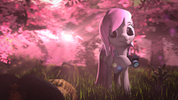 Size: 5760x3240 | Tagged: safe, artist:lagmanor, imported from derpibooru, oc, oc only, oc:sweet shutter, pegasus, pony, 3d, absurd resolution, camera, forest, forest background, hoof hold, looking at you, not pinkamena, not pinkie pie, sfm pony, smiling, smiling at you, solo, source filmmaker, sunlight