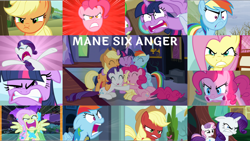 Size: 1974x1110 | Tagged: safe, edit, edited screencap, editor:quoterific, imported from derpibooru, screencap, applejack, fluttershy, pinkie pie, rainbow dash, rarity, spike, sweetie belle, twilight sparkle, alicorn, earth pony, pegasus, pony, unicorn, a trivial pursuit, fame and misfortune, feeling pinkie keen, honest apple, no second prances, parental glideance, party of one, putting your hoof down, sisterhooves social, tanks for the memories, the best night ever, the gift of the maud pie, the last roundup, angry, bag, clothes, compilation, do i look angry, dress, female, flutterrage, gala dress, group hug, happy, hug, mane six, mare, pinkie promise, ragebow dash, ragelight sparkle, red face, saddle bag, stop, this is trivia trot, twilight sparkle (alicorn), twilight's castle, twilighting, you're going to love me