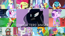 Size: 1974x1112 | Tagged: safe, edit, edited screencap, editor:quoterific, imported from derpibooru, screencap, apple bloom, applejack, discord, garble, princess cadance, princess celestia, princess ember, princess luna, rarity, scootaloo, silverstream, spike, spitfire, starlight glimmer, sweetie belle, yona, draconequus, yak, a matter of principals, gauntlet of fire, luna eclipsed, make new friends but keep discord, newbie dash, on your marks, owl's well that ends well, the crystal empire, the cutie map, the washouts (episode), what lies beneath, angry, cutie mark crusaders, golden oaks library, quiet, ragelight glimmer, school of friendship