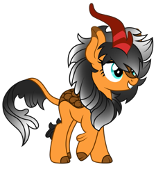 Size: 597x663 | Tagged: safe, artist:ragedox, imported from derpibooru, oc, oc only, oc:burning love, kirin, doom equestria, female, horn, mane, show accurate, simple background, smiling, solo, tail, transparent background, vector