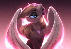 Size: 2015x1394 | Tagged: safe, artist:amishy, artist:amishyart, imported from derpibooru, oc, oc only, pegasus, pony, clothes, ear piercing, glasses, hat, piercing, smug, solo