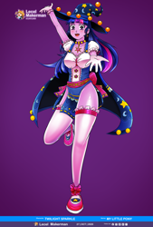 Size: 2480x3665 | Tagged: safe, artist:lecel, artist:lecel makerman, imported from derpibooru, twilight sparkle, equestria girls, breasts, clothes, costume, halloween, halloween costume, holiday, socks, solo, star swirl the bearded costume, stockings, thigh highs