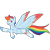 Size: 1200x1200 | Tagged: safe, artist:britebuck, imported from derpibooru, rainbow dash, pegasus, pony, colored wings, colored wingtips, redesign, simple background, solo, transparent background, wings