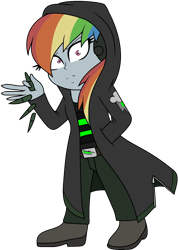 Size: 1208x1692 | Tagged: safe, artist:enderboy1908, imported from derpibooru, rainbow dash, cyborg, elements of insanity, equestria girls, assimilation, demented six, possessed, rainbine, scombine, scout, simple background, team fortress 2, transparent background