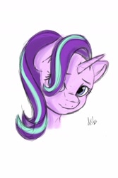 Size: 1200x1800 | Tagged: safe, artist:derpx1, imported from derpibooru, starlight glimmer, pony, unicorn, bust, hair over one eye, portrait, solo