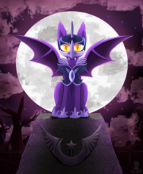 Size: 2043x2482 | Tagged: safe, artist:monsoonvisionz, imported from derpibooru, oc, oc only, oc:nova nightstar, bat pony, pony, armor, moon, night, solo