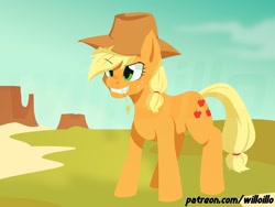 Size: 1600x1200 | Tagged: safe, artist:willoillo, imported from derpibooru, applejack, earth pony, pony, solo