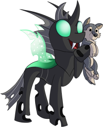 Size: 1175x1456 | Tagged: safe, artist:racingwolf, imported from derpibooru, oc, oc only, oc:scy, changeling, derpibooru community collaboration, 2021 community collab, green changeling, plushie, ponysona, simple background, solo, transparent background