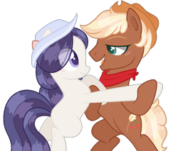 Size: 1000x850 | Tagged: safe, artist:katelynleeann42, imported from derpibooru, oc, oc only, oc:bailey stetson, oc:cherry wheat, earth pony, pony, female, hat, male, mare, simple background, stallion, transparent background